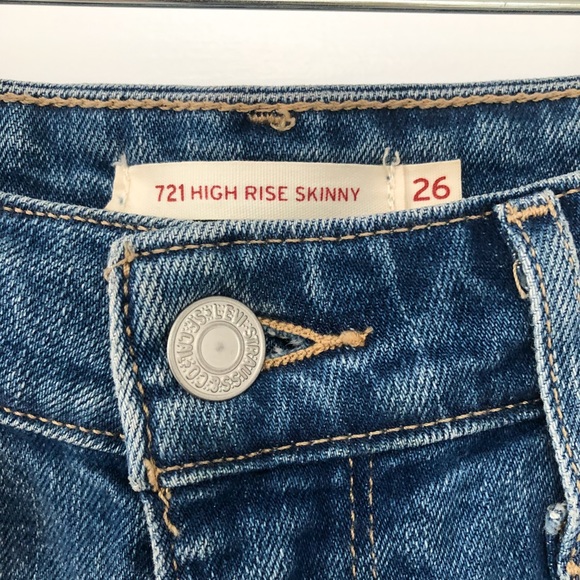 Levi 721 High Rise Skinny Blue Jeans - Picture 2 of 4